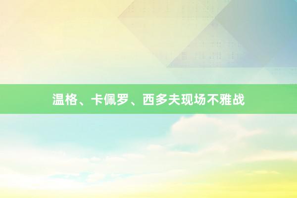 温格、卡佩罗、西多夫现场不雅战