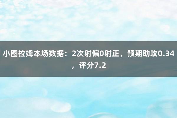 小图拉姆本场数据：2次射偏0射正，预期助攻0.34，评分7.2